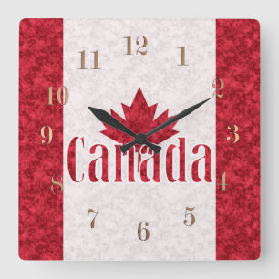 Canada, flag quadratische wanduhr