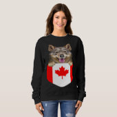 Canada Flag Swedish Vallhund Dog In Pocket Sweatshirt (Vorne ganz)