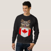 Canada Flag Swedish Vallhund Dog In Pocket Sweatshirt (Vorne ganz)