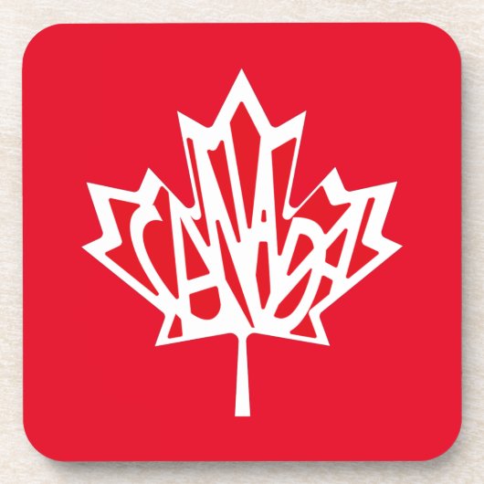 CANADA FLAG VERSION FREI von Masanser Getränkeuntersetzer (Vorderseite)