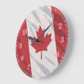 Canada Flag Wall Clock — Waving Flag Design Große Wanduhr (Winkel)