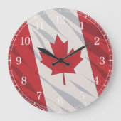Canada Flag Wall Clock — Waving Flag Design Große Wanduhr (Vorderseite)