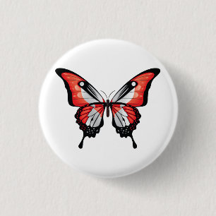 Canada Frack Butterfly Flag Sticker Button