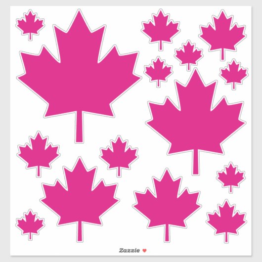 Canada Fuchsia Sketch Stylish Maple Leaf Aufkleber (Blatt)
