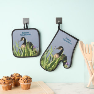 Canada Gänse Animal Art Personalisiert Ofenhandschuh & Topflappen-Set