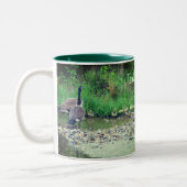 Canada Gänse Mama Vater Babies Nature Personalisie Zweifarbige Tasse (Links)