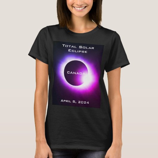 CANADA Gesamte Sonnenfinsternis 8. April 2024 T-Shirt (Vorderseite)