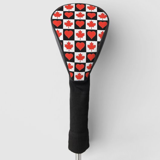 Canada Golf Liebe Herzstück Pattern Patriotic Cana Headcover (Vorderseite)