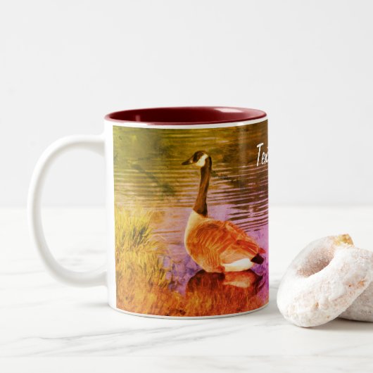 Canada Goose Art Personalisiert Zweifarbige Tasse (Mit Donut)