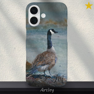 Canada Goose Bird Painting Individuelle Name iPhone 16 Hülle