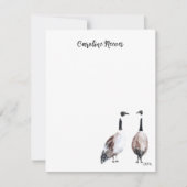 Canada Goose Couple Niedlich Watercolor Art Mitteilungskarte (Vorderseite)