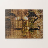 Canada Goose Family Niedlich Babies Goslings Gänse Puzzle (Horizontal)