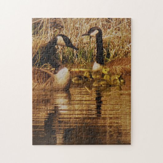 Canada Goose Family Niedlich Babies Goslings Gänse Puzzle (Vertikal)