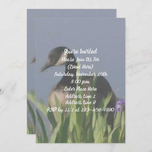 Canada Goose Iris Art Party Einladung (Vorne/Hinten)