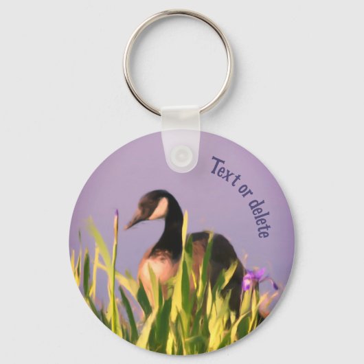Canada Goose Iris Flowers Animal Personalized Schlüsselanhänger (Vorderseite)