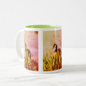 Canada Goose Irises 2 Nature Art Zweifarbige Tasse (Vorderseite Links)