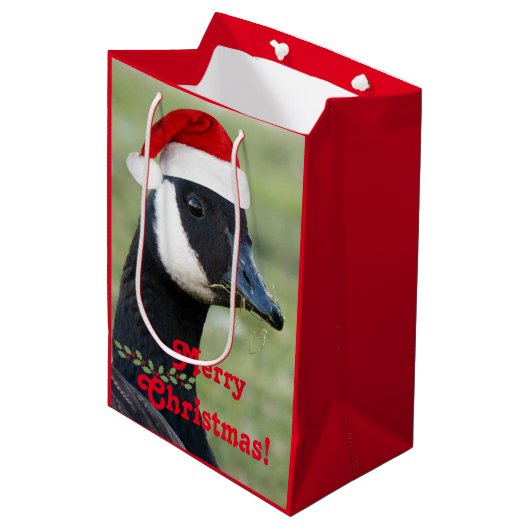 Canada Goose Wear Red Weihnachtsmannmütze Holiday Mittlere Geschenktüte (Vorderseite Schrägansicht)