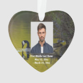 Canada Goose Wildlife Lake Dated Photo Custom Ornament (Rückseite)