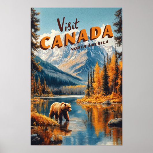 Canada Grizzly Bear Travel Poster (Vorne)