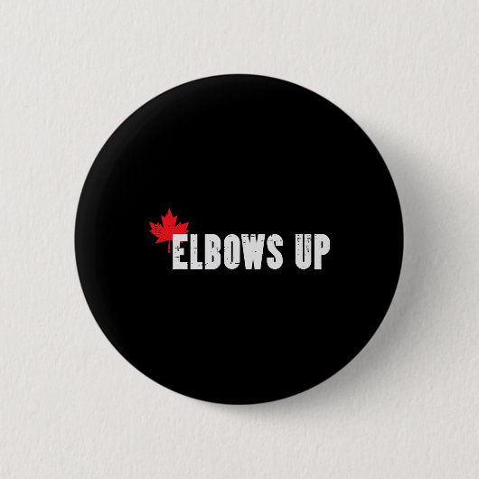 Canada Hockey Elbows Up Canadian Maple Leaf Men Bo Button (Vorderseite)