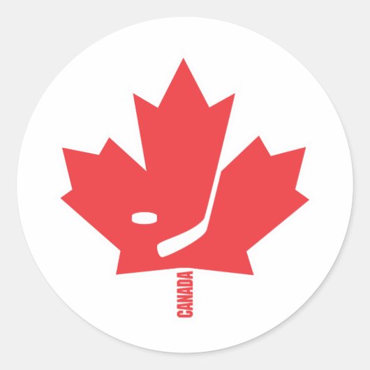 Canada Hockey Maple Leaf Runder Aufkleber (Vorderseite)