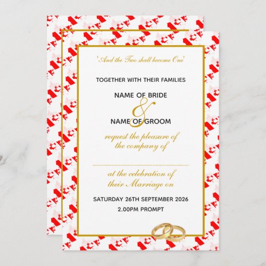 CANADA Imitats Personalisierte Hochzeit Einladung (Vorne/Hinten)