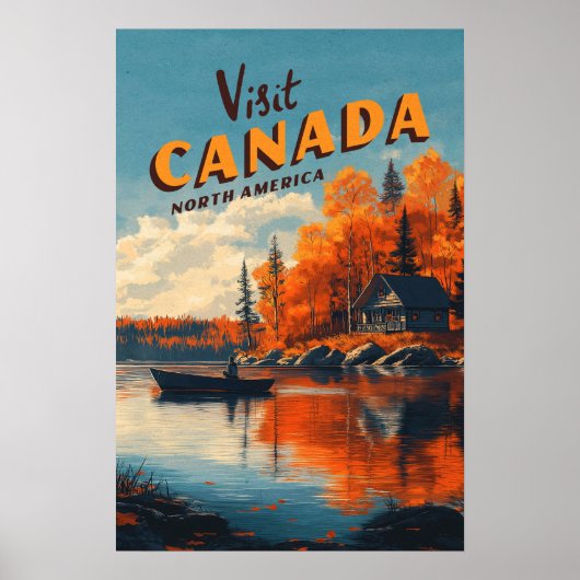 Canada Lake Fishing Travel Poster (Vorne)