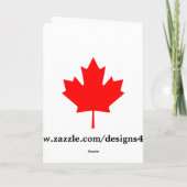 CANADA-leere Notenkarte Karte (Rückseite)