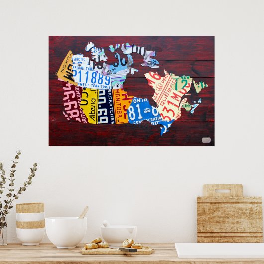 Canada License Plate Map Edition 2 Poster (Küche)