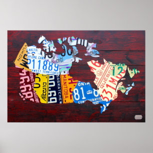 Canada License Plate Map Edition 2 Poster