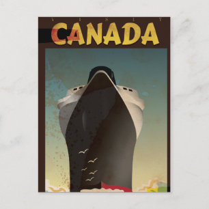 Canada Liner Vintage Travel Poster Postkarte