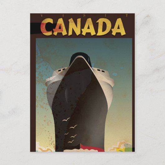 Canada Liner Vintage Travel Poster Postkarte (Vorderseite)