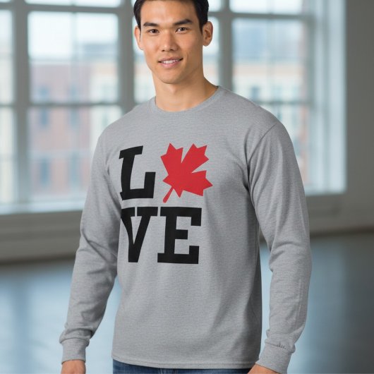 Canada Love Maple Leaf Long Sleeve Tee