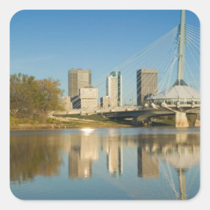 CANADA, Manitoba, Winnipeg: Esplanade Riel 2 Quadratischer Aufkleber