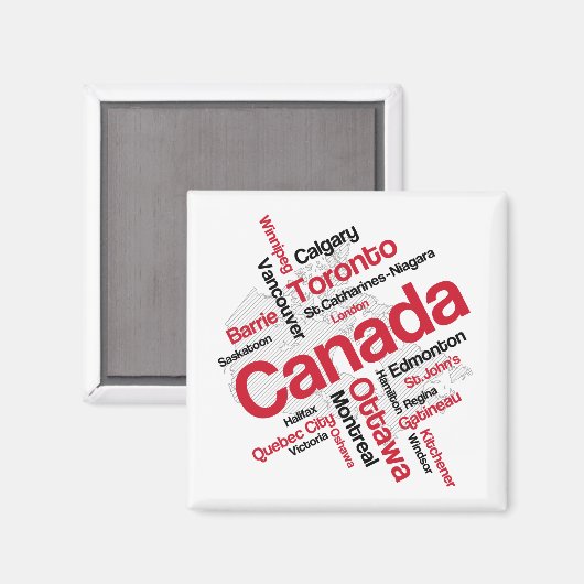 Canada Map Cities Magnet (Vorderseite/Rückseite)