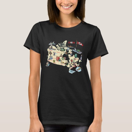 Canada map major cities Tourist Destinations attra T-Shirt (Vorderseite)