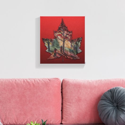 Canada Maple Leaf Art Prints - Leinwand (Insitu (Wohnzimmer))