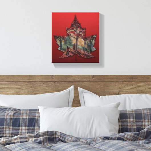 Canada Maple Leaf Art Prints - Leinwand (Insitu (Schlafzimmer))