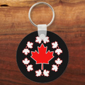 Canada Maple Leaf Circle Design Schlüsselanhänger (Vorderseite)