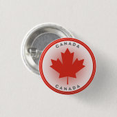 Canada Maple Leaf Circle Shape Button (Vorne & Hinten)