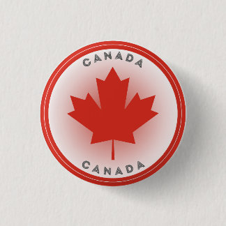 Canada Maple Leaf Circle Shape Button