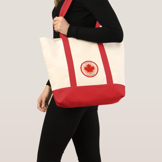 Canada Maple Leaf Circle Shape Tragetasche (Vorderseite (Produkt))
