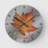 Canada Maple Leaf Clock Canada Souvenir Wall Clock Runde Wanduhr (Vorderseite)