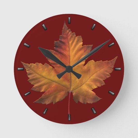 Canada Maple Leaf Clock Canada Souvenir Wall Clock Runde Wanduhr (Vorderseite)