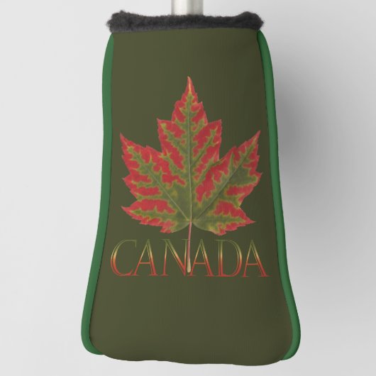 Canada Maple Leaf Fiery Golf Putter Cover Golf Headcover (Rotieren 90)