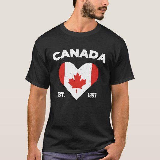 Canada Maple Leaf Flag Heart Canadian Patriot Van T-Shirt (Vorderseite)