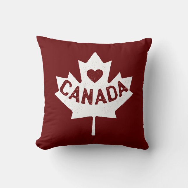 Canada Maple Leaf Heart Kissen (Vorderseite)