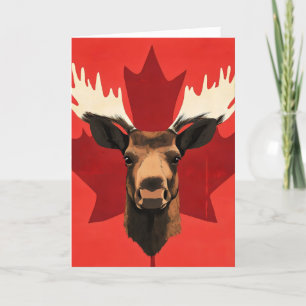 Canada Maple Leaf Moose Feiertagskarte
