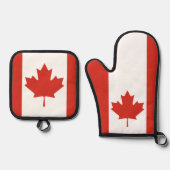 CANADA MAPLE LEAF OFENHANDSCHUH & Topflappen-Set (Vorderseite)