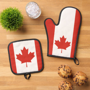 CANADA MAPLE LEAF OFENHANDSCHUH & Topflappen-Set